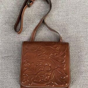 Patricia Nash Brown Embossed Crossbody Bag